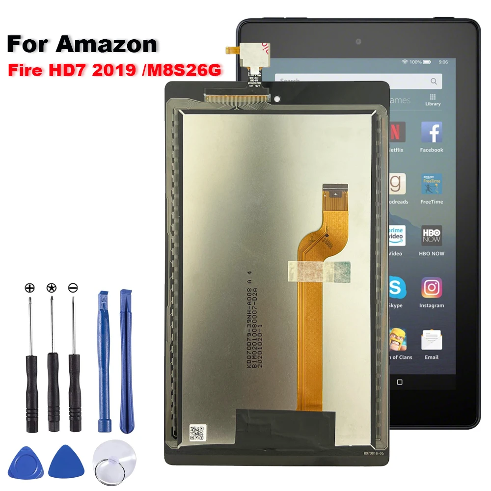 For Amazon Kindle Fire HD 7 2019 9th M8S26G LCD Display Touch Screen Display Touch Screen Digitizer Assembly Replacement