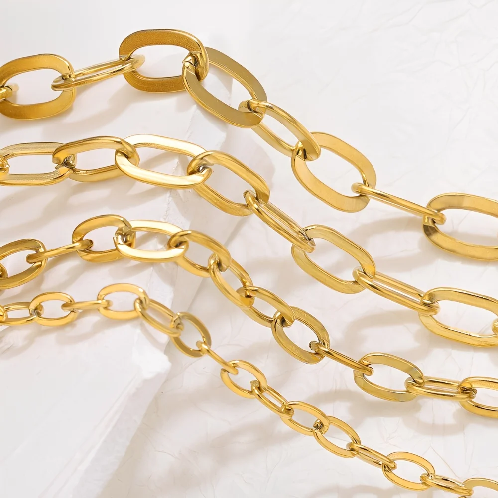 

1 Meter Stainless Steel Large Heavy Chunky Hip Hop Punk Link Gold 3-10mm Chains DIY Jewelry Materials Handmade Necklace Bracelet