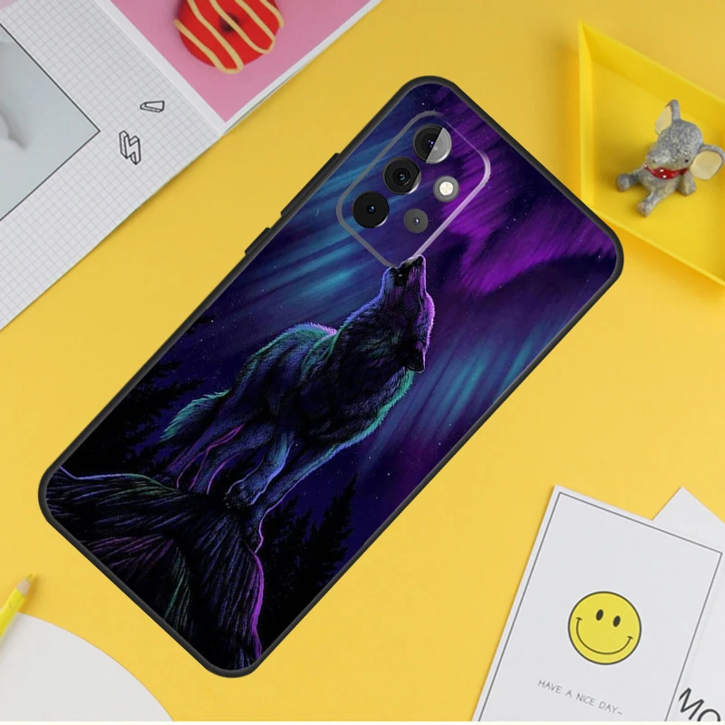 Animal Wolf Galaxy Case For Samsung Galaxy A55 A35 A25 A15 A51 A71 A12 A32 A52 A13 A33 A53 A14 A34 A54 Coque