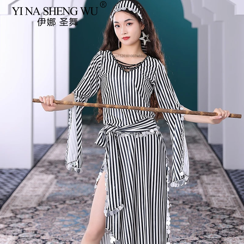 4 pièces ensemble Costume de danse du ventre robe pour femmes paillettes Baladi Shaabi Robes de danse folklorique femme orientale danse du ventre Robes de scène