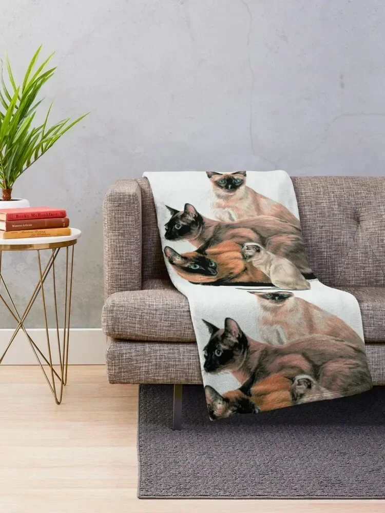 Tonkinese Assortment Throw Blanket Single Luxury Thicken Flannels Blankets