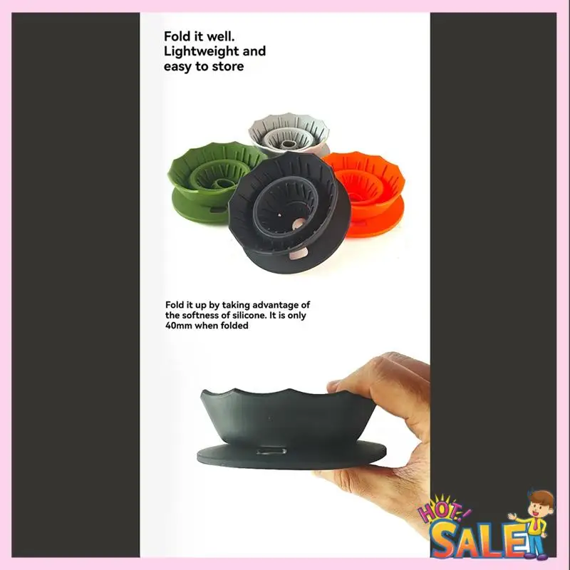 A88X 커피 찌꺼기 필터 위에 부어 여행 캠핑 사무실을위한 실리콘 캠핑 커피 필터 Hom 커피 액세서리 그린