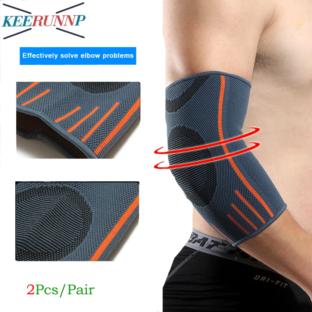 2Pcs Elbow Brace Compression Support Sleeve for Sports,Tennis Elbow,Golf Elbow Treatment - Reduce Joint Pain During Any Activity