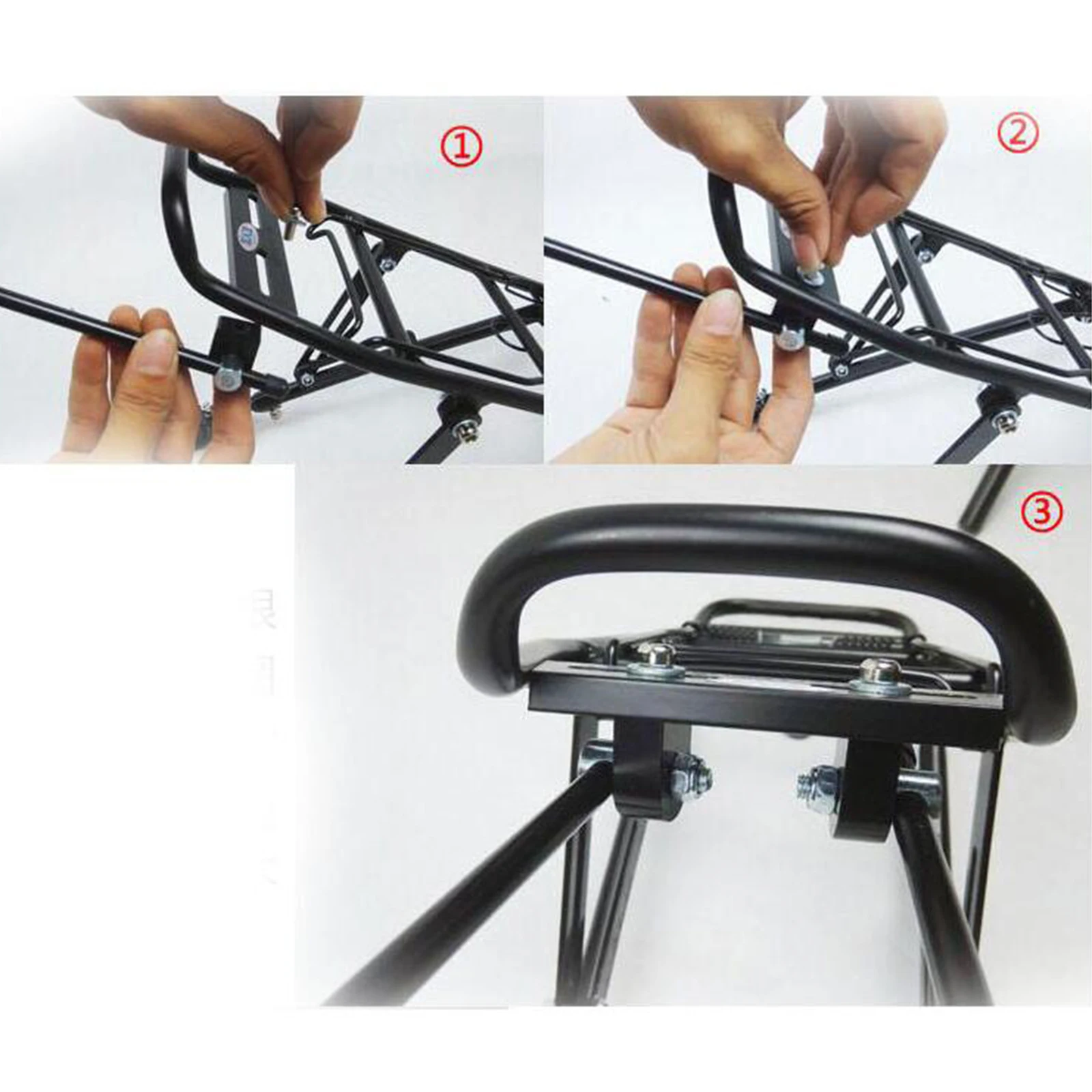 Mountain Bike Rear Bike Rack 55lbs Aluminum Carrier Bracket Back Seat Shelf Panniers Bicycle Carrier Rack for Cycling MTB