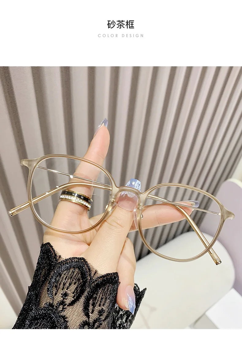 Presbyopie-Brille mit PC + Metallrahmen, runde Schildpatt-Anti-Blaulicht-Brille, 0 Grad, kann zur Dekoration verwendet werden – Detail 11
