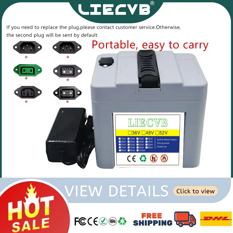 

Air fast transportation 52V New Full Capacity Power 18650 Lithium Battery 10ah-60ah Lithium Battery Pack Suitable for 250-2000W