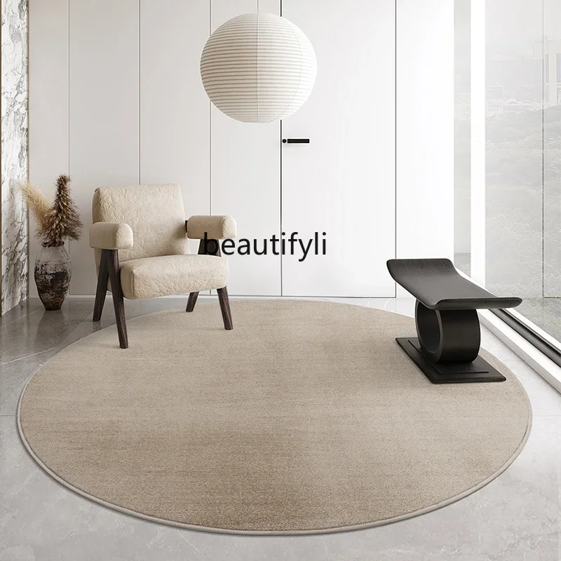 Light luxury modern home living room solid color round carpet bedroom bedside blanket study balcony khaki gray