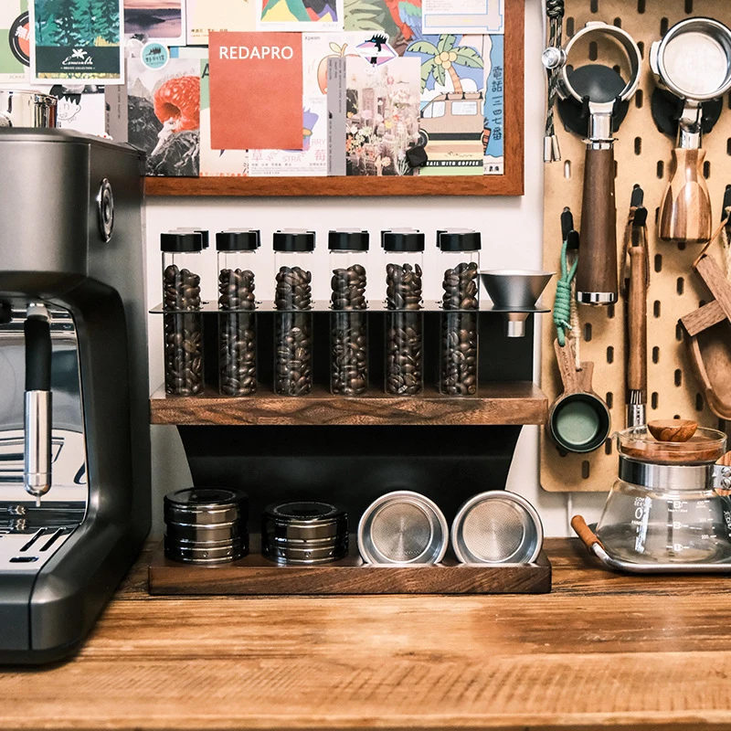 

Hot Selling Airtight Sealed One-Way Valve Glass Coffee Beans Storage Containers with Shelf