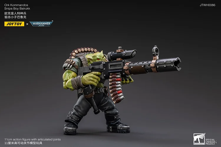 【ZW】JOYTOY Warhammer 40K 1/18 Actionfigur Ork Kommandos Snipa Boy Balrukk
