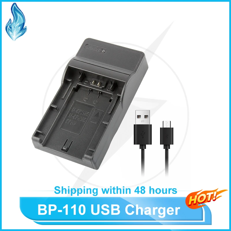 BP-110 Battery USB Travel Charger for Canon Digital Cameras VIXIA HF R20 HFR200 HF R21 FR28 HFR27 HFR26 HF R206 HFR205