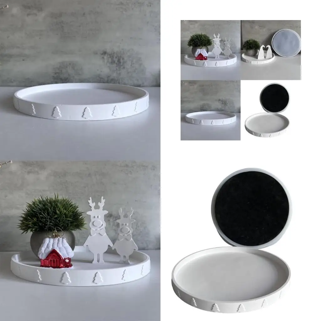 

J78F Christmas Tree Pattern Handmade Tray Moulds Decorative Palte Moulds for Projects