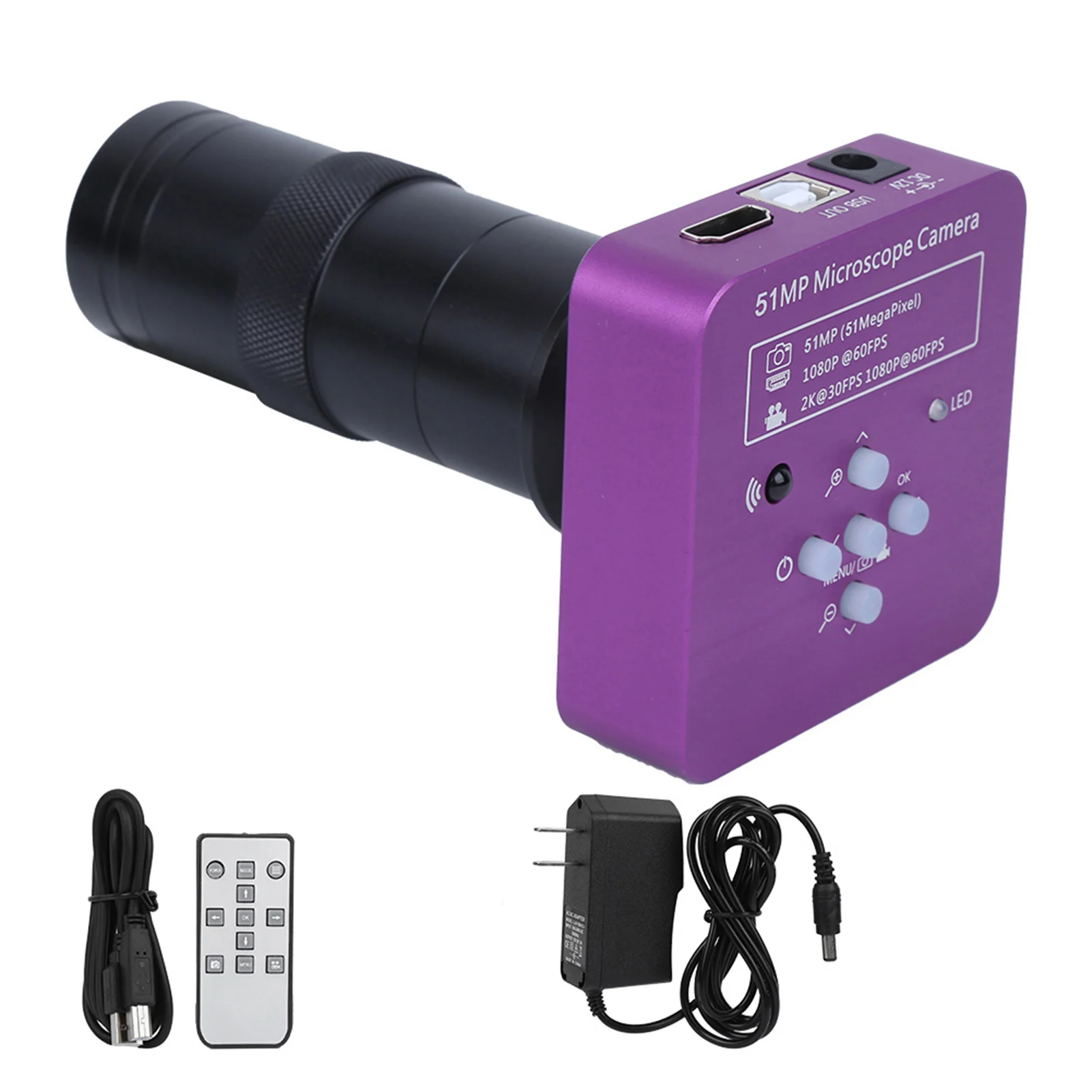 FHD 51MP HDMI USB Industrielle elektronische digitale Videomikroskopkamera C-Mount-Objektiv-Videokamera mit Mikrofon