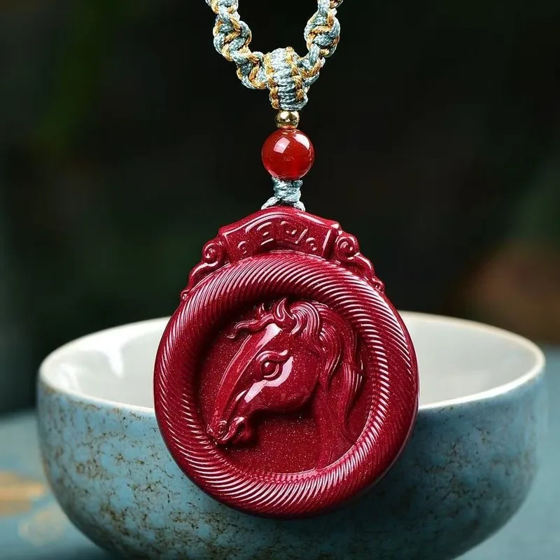 High-content natural mineral purple gold sand marble necklace pendant
