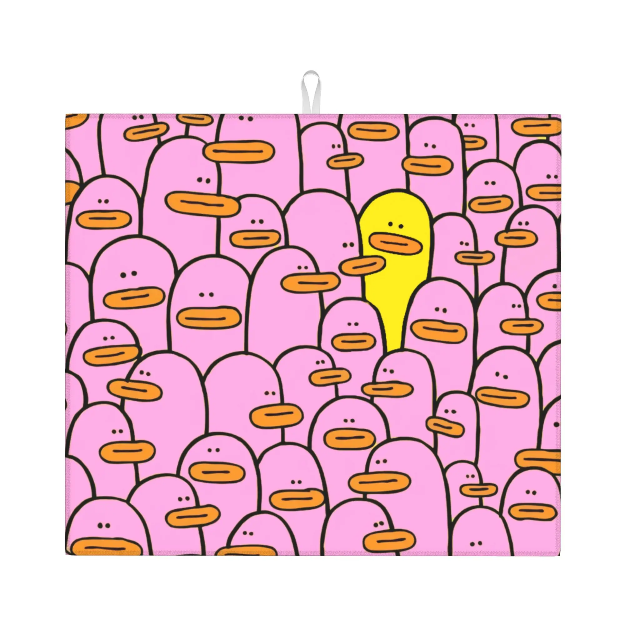 Cartoon Animal Rubber Duck Non Slip Kitchen Counter Protector Mat Barware Tableware Reusable  Bathroom Drying Mat For Kitchen