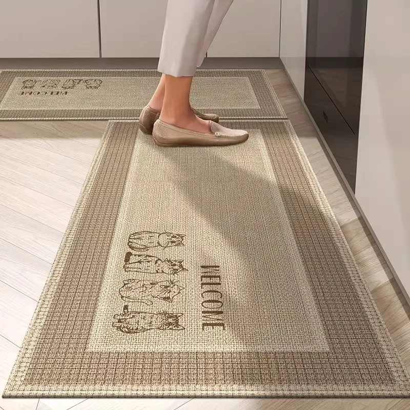 

Kitchen Floor Mat Home Decoration Rug Non-slip Carpet Linen Woven Texture Area Rugs Kitchen Foot Mats 주방바닥매트 Alfombra Cocina