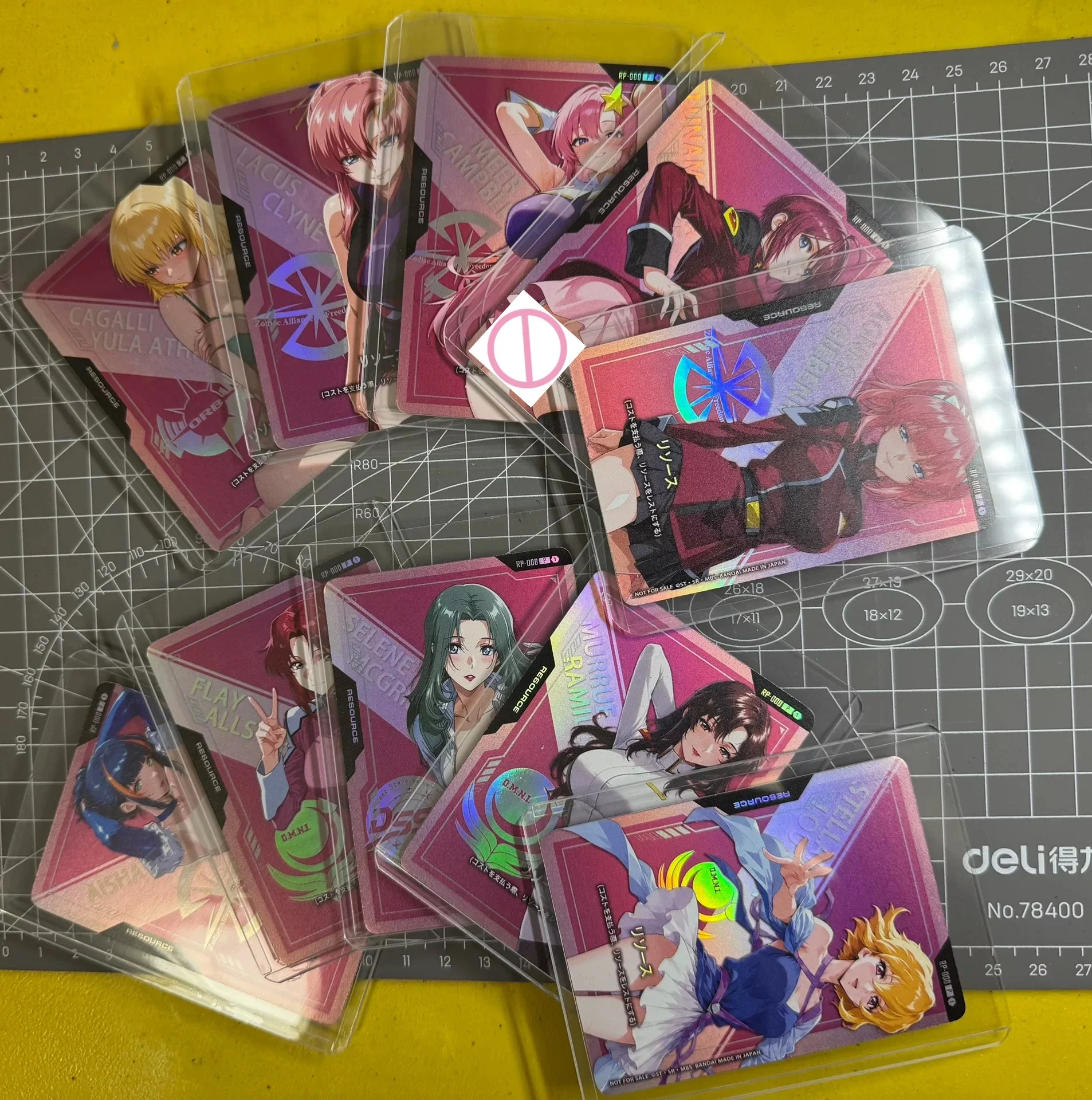 10pcs Gundams Female Character DIY Basic Energy Seed Token Card Cagalli Yula Athha/Meyrin Hawke/Maren Game Collectible Card Toy