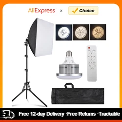 Andoer Studio Photography Light Kit Softbox Lighting Set Including Bi-color LED Light for Photo Live Streaming Video Recording