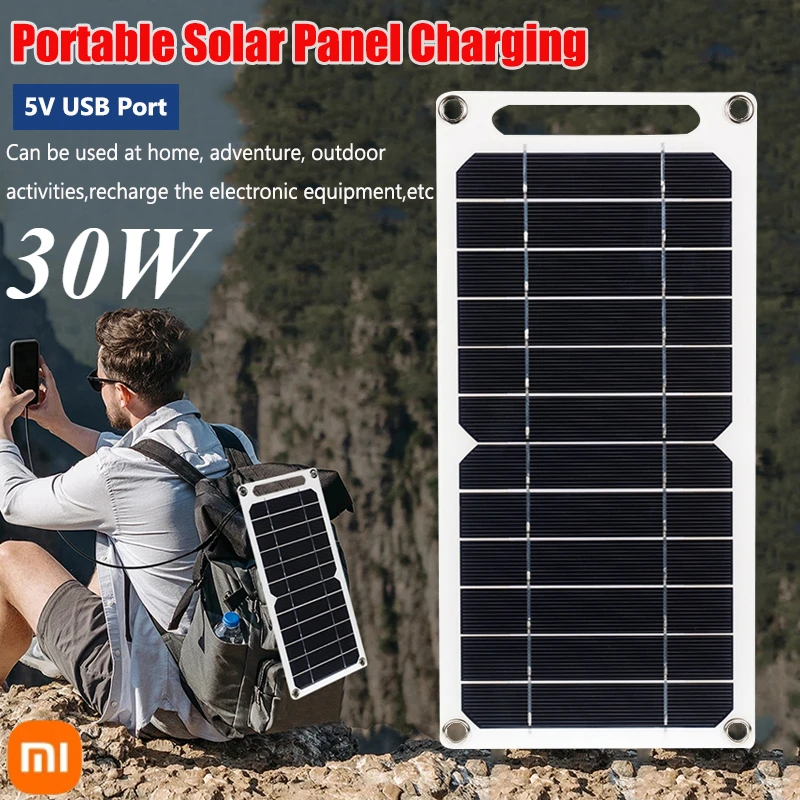 

Xiaomi 30W Portable Solar Panel 8V USB Waterproof Outdoor Hiking Camping Battery Mobile Phone Charging Power Bank Solar Charger