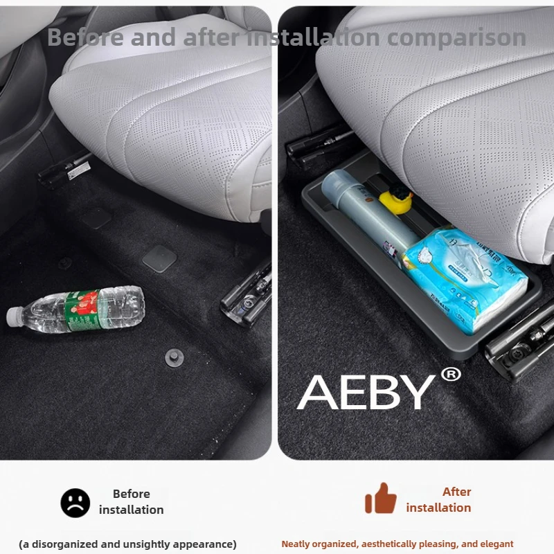 AEBY لـ BYD Atto 2 2024-2025 صينية تنظيم مخفية، غطاء تخزين إضافي تحت المقعد، منظم صندوق مخفي، تخزين السيارة، مناسب حسب الطلب #3