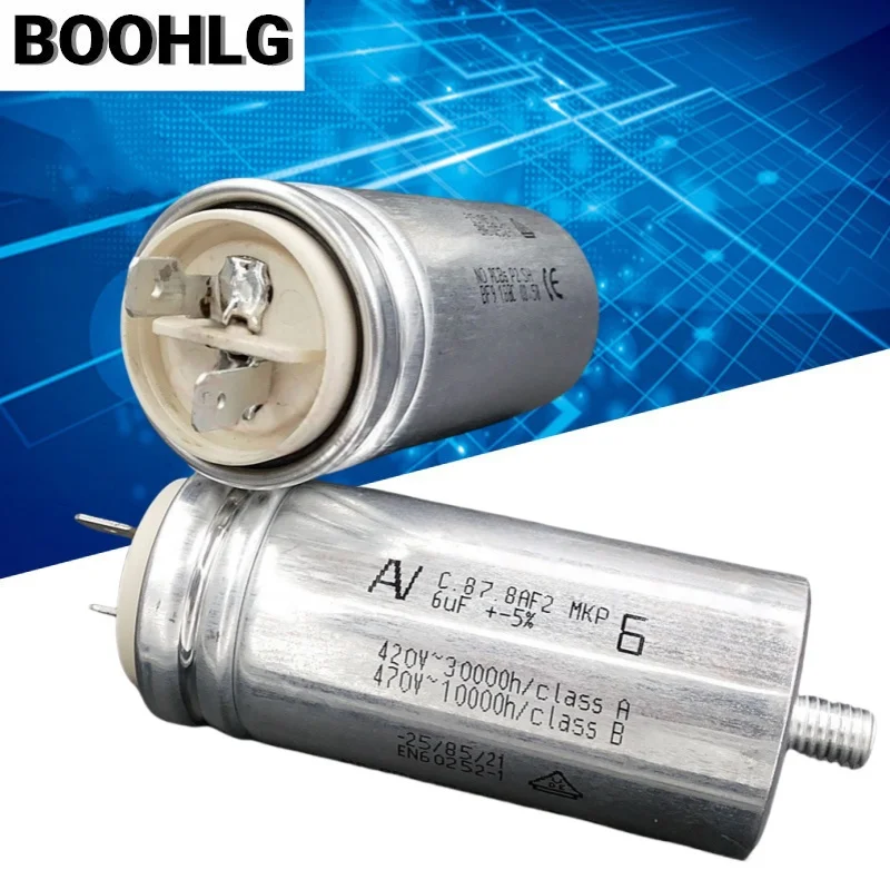

1PCS AV C.87.8AF2 MKP 6uF 420V fan motor start-up and running capacitor