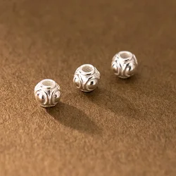 1pc 100% 925 Sterling Silver Tiny Oval Loose Beads Spacer 4mm Bracelets Bangles Silver Beads Seperation DIY Jewelry Accessories