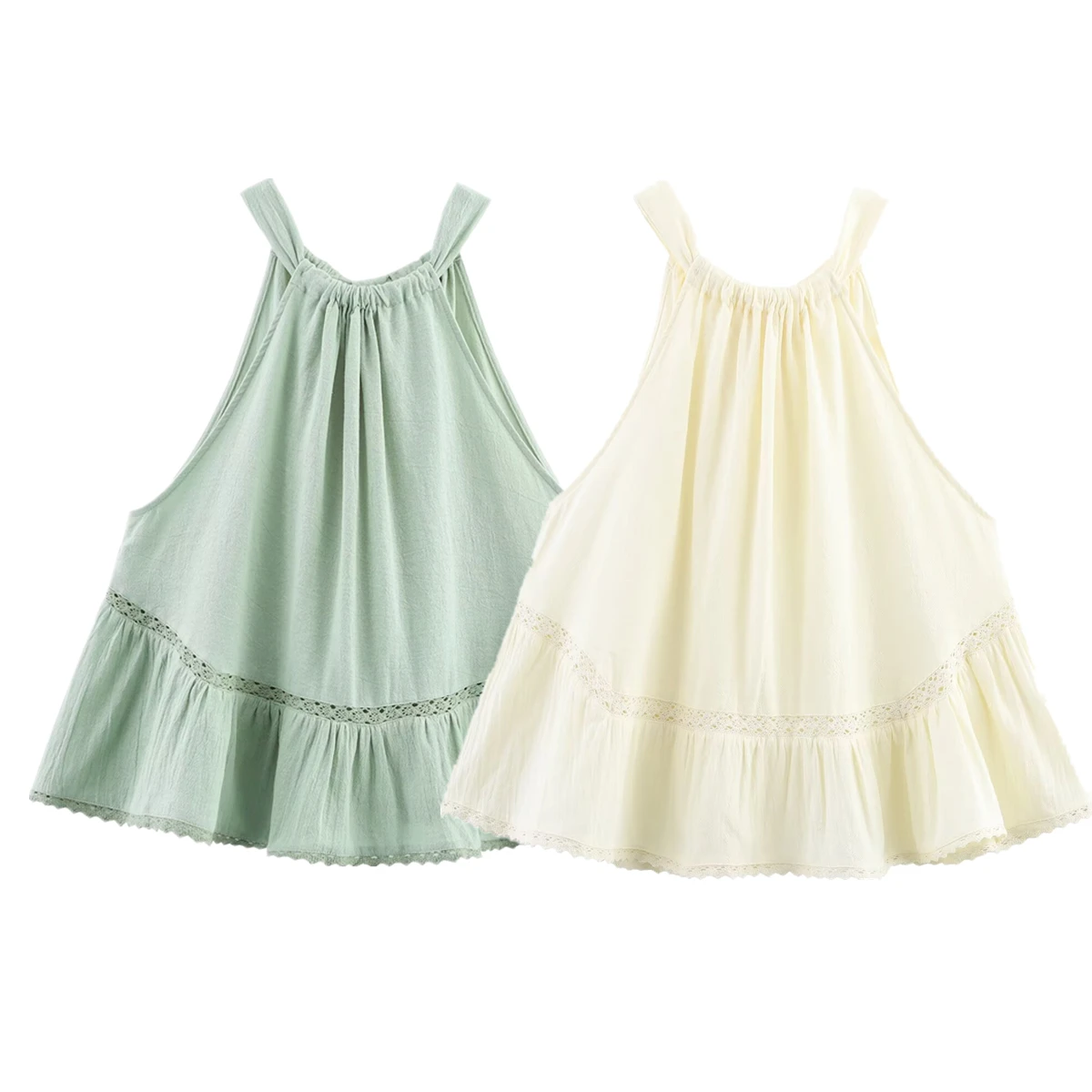

Maxdutti French Country Lazy Lace Stitching Sleeveless Shirt Women Minimalist Fashion Elegant Summer Shirt For Women Top