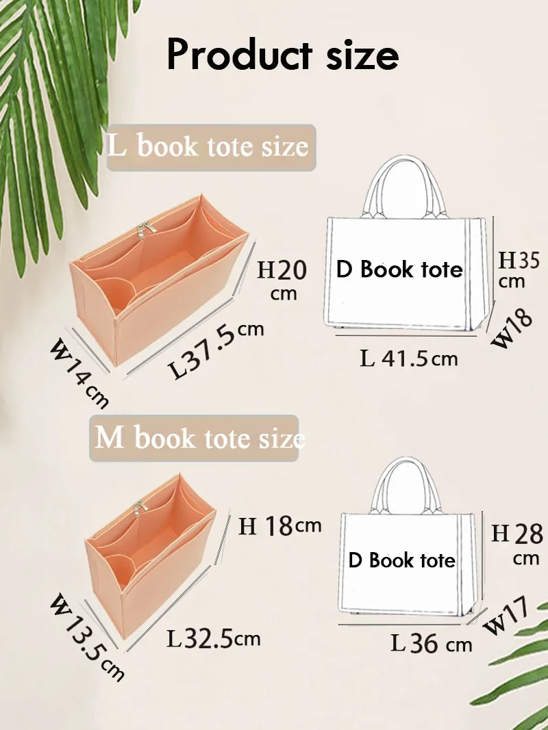 For D Book Tote organizer Insert bag Makeup Handbag Organizer Travel Inner Purse Baby Cosmetic Mommy Bag