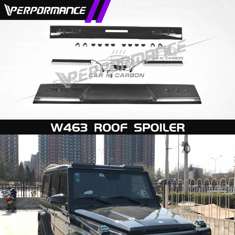 Carbon Fiber Roof Spoiler For G-class W463 G63 G65 G500 Front Roof Spoiler With LED 1990-2018y CF Material