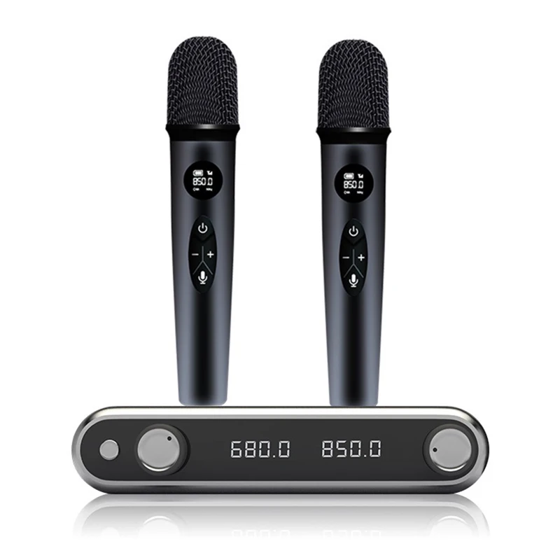 Wireless Microphone System Professional,Dual Handheld Dynamic Wireless Mics for Adults Singing,Karaoke