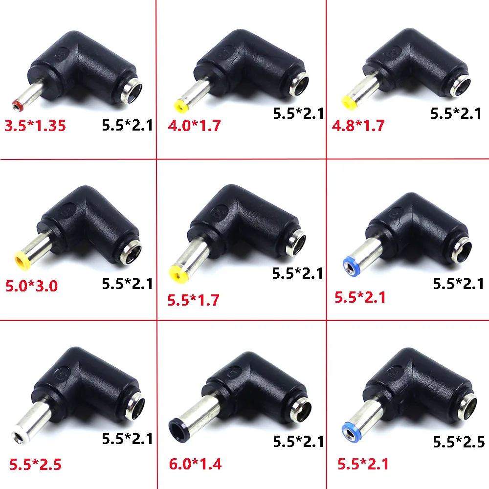 1Pcs DC Plug Connector 5.5*2.1Female to 5.0*3.0 5.5*2.5 4.0/4.8*1.7 5.5*1.7 3.5*1.35 mm Male Power Jack DC Plug Laptop Connector