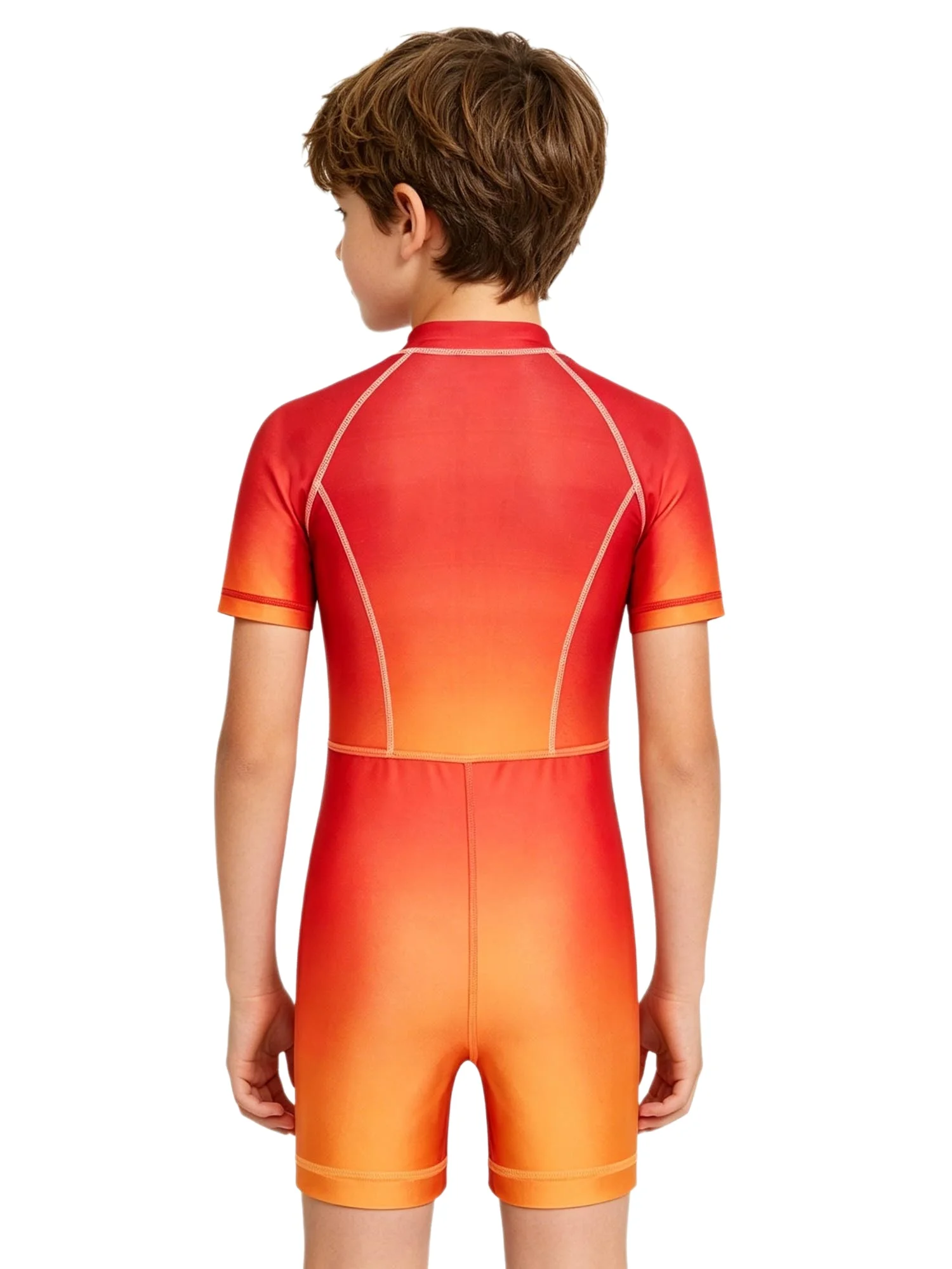 Baju Renang Profesional Anak-anak, Satu Potong, Rash Guard Lengan Pendek, Ritsleting Depan, Cepat Kering, Bernapas, untuk Menyelam, Pantai, Musim Panas
