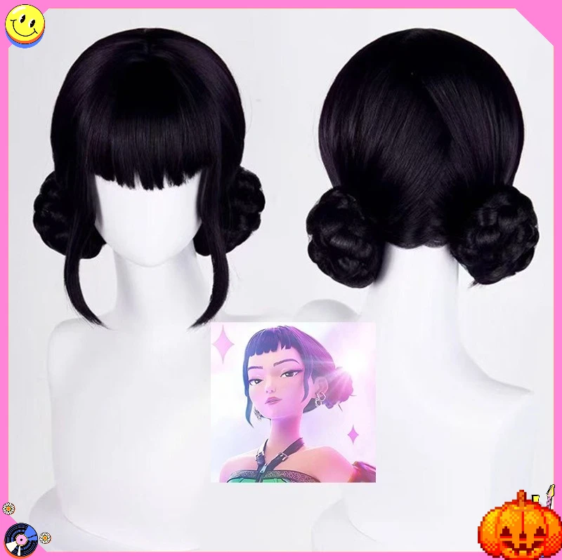 KPop شيطان فتاة مجموعة زوي تأثيري حلي شعر مستعار النساء الفتيات هالوين كرنفال كوميك كون حفلة لعب الأدوار وتتسابق