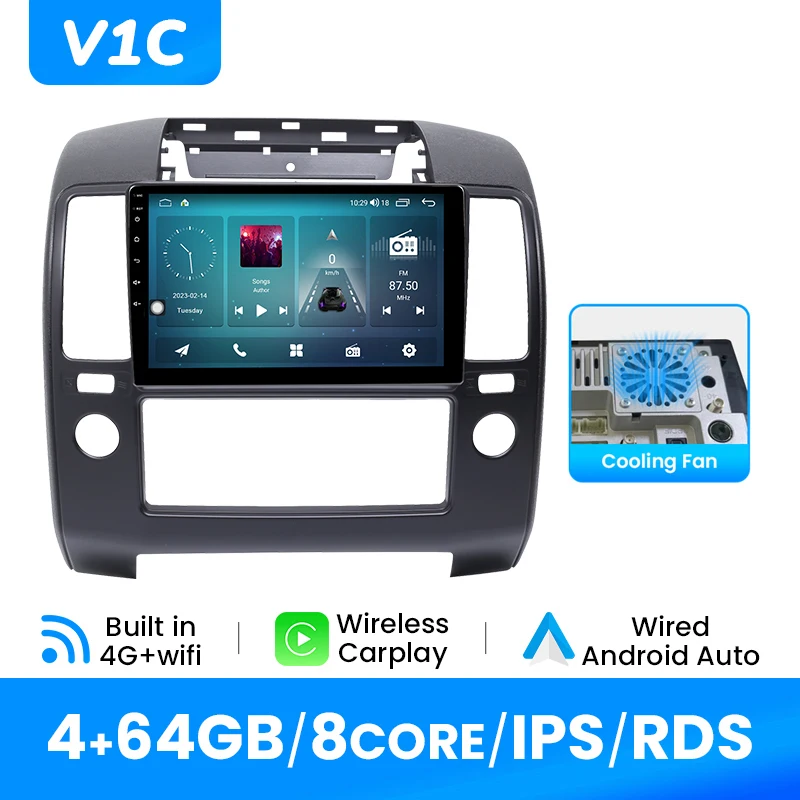 Auto Multimedia Speler Voor Nissan Navara 3 D40 2006-2012 Android 14 GPS Navigatie Draadloze Carplay Radio IPS DSP 4G Wifi RDS
