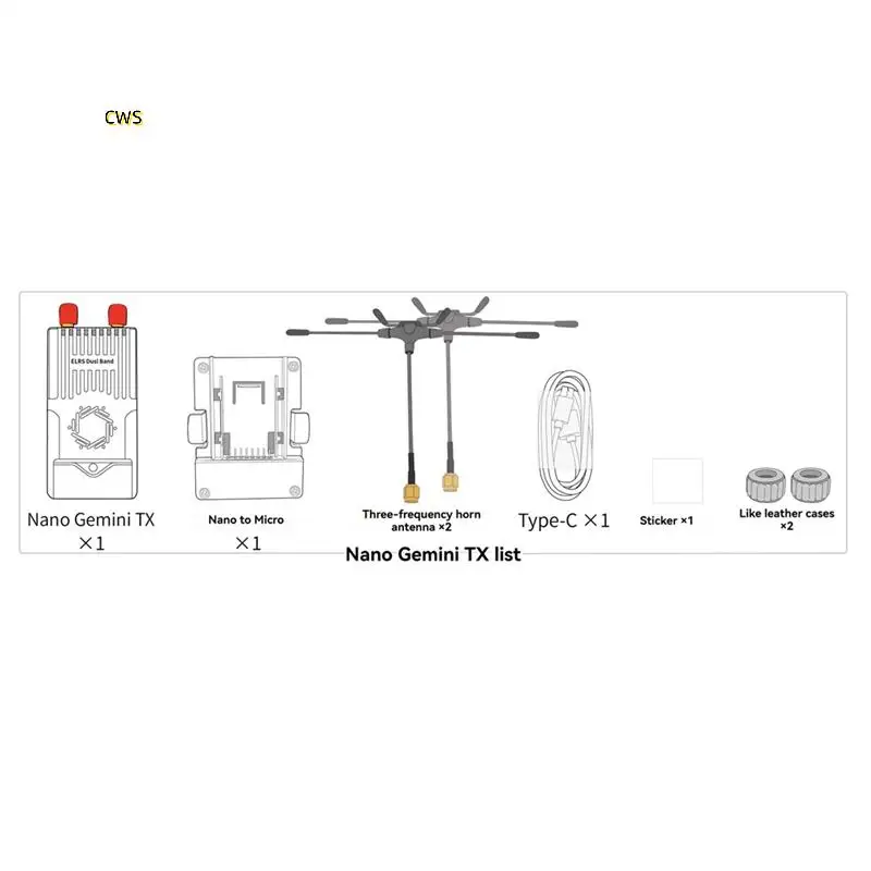 

C3 NANO GEMINI TX 915M/2.4G Dual-Frequency Switching With Nano To Micro-Adapter For FPV Long Range Drone DIY Part
