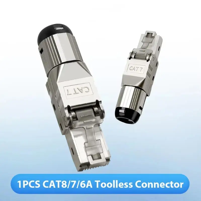1Pc RJ45 Shielded Toolless Modular Termination Plug RJ45 Cat8 Cat7 Cat6A Connector 2000MHz 40G LAN Cable For 22AWG-24AWG