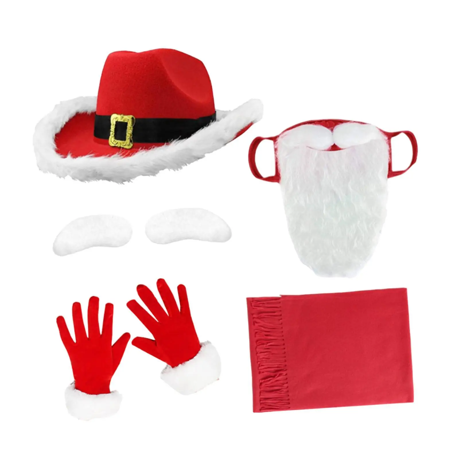 

Шляпа Санта-Клауса и борода для мужчин и взрослых, рождественская ковбойская шляпа для вечеринки, карнавала