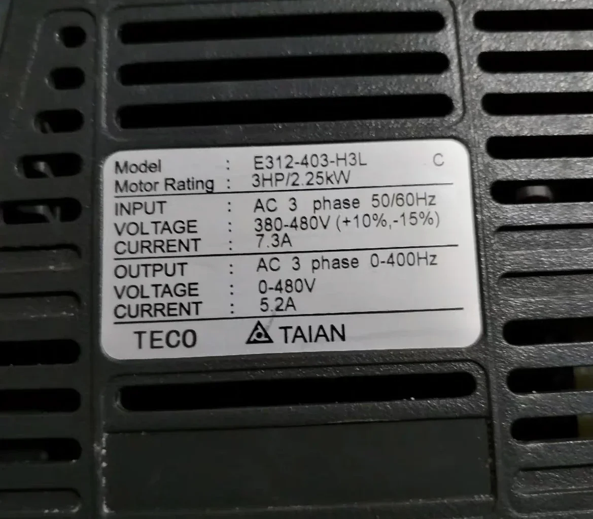 Used E310 converter, E312-403-H3L, 2.2 kw 380V, function package