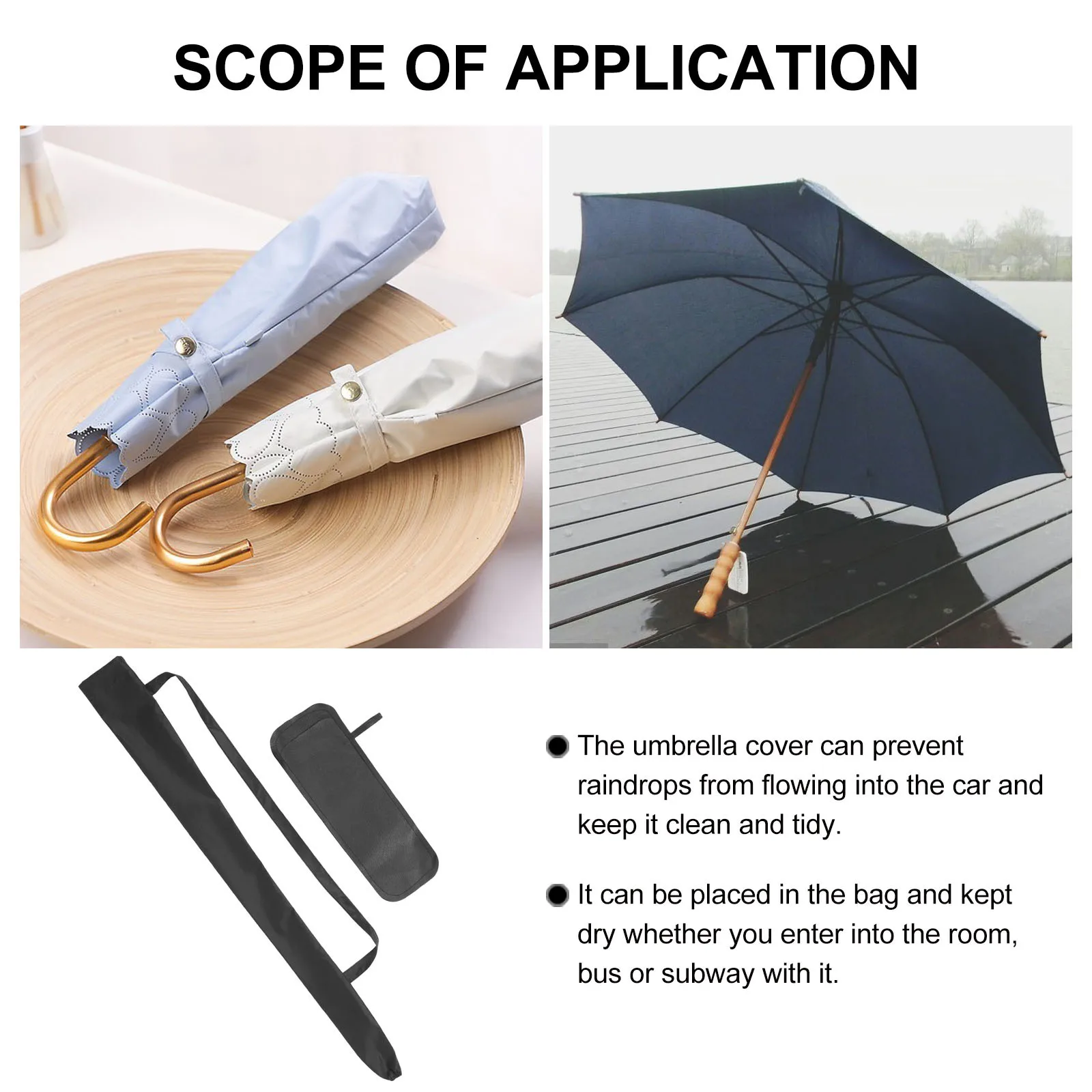 

2Pcs Handstick Umbrella Cover Bag Portable Storage Pouch Waterproof Car Protection Gift Long Term Use Umbrella Bag