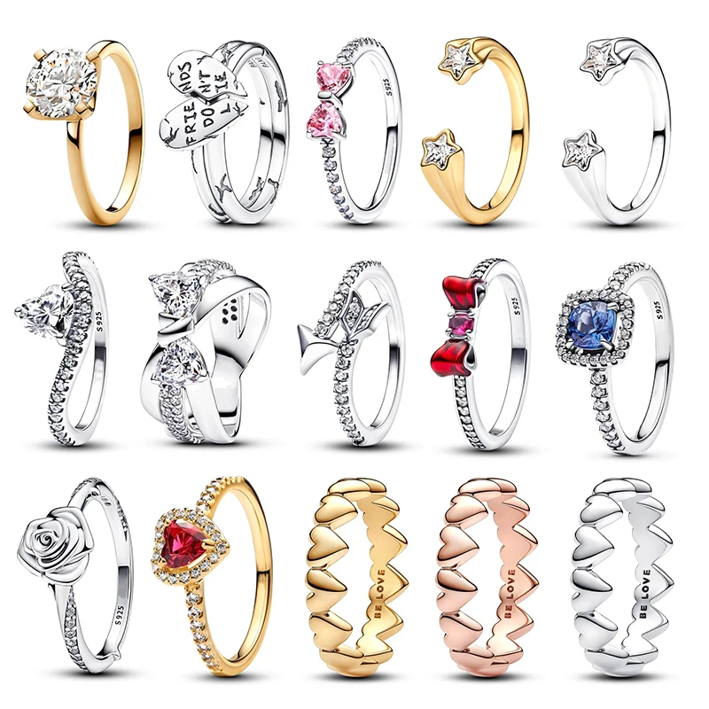 

Лидер продаж, открытое кольцо из стерлингового серебра 925 пробы со звездами для женщин, изысканный стиль, модное для вечеринок, свадебные украшения, подарки