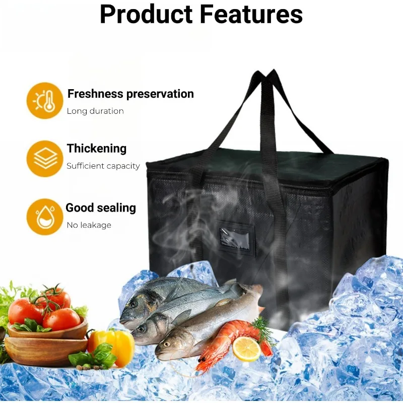 16/28/50/70L Food Delivery Bag Large Thermal Bag for Food Delivery Insulated Cooler Bag Foldable Reusable Grocery Bag Keeps image 5
