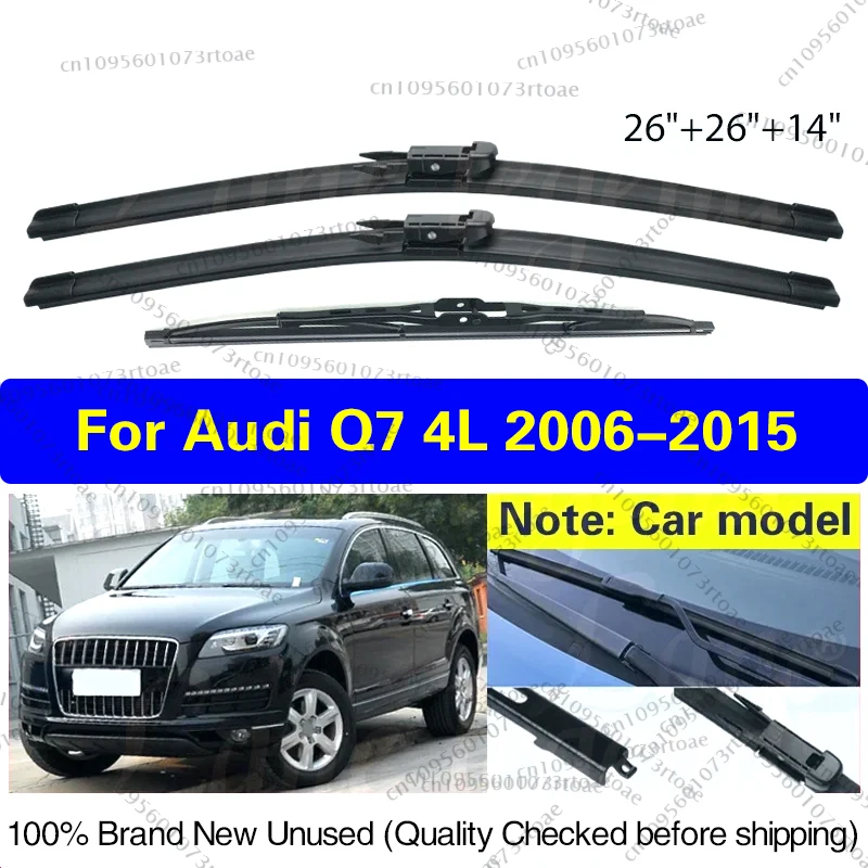 

3PCS For Audi Q7 4L 2006-2015 26"+26"+14" Front Rear Wiper Blades Windshield Windscreen Window Cutter Accessories 2013 2014 2015