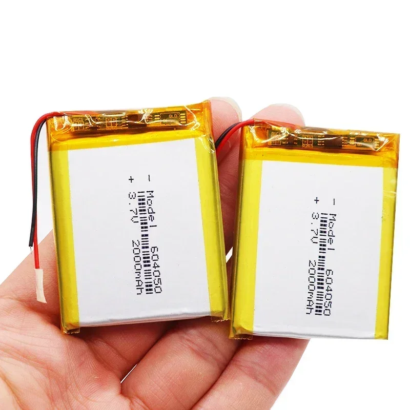 2pcs Rechargeable 604050 Lithium Ion Polymer Battery 3.7V 2000mAh Lipo Li-ion Battery With Pcb Charge Protection Long Lifespan