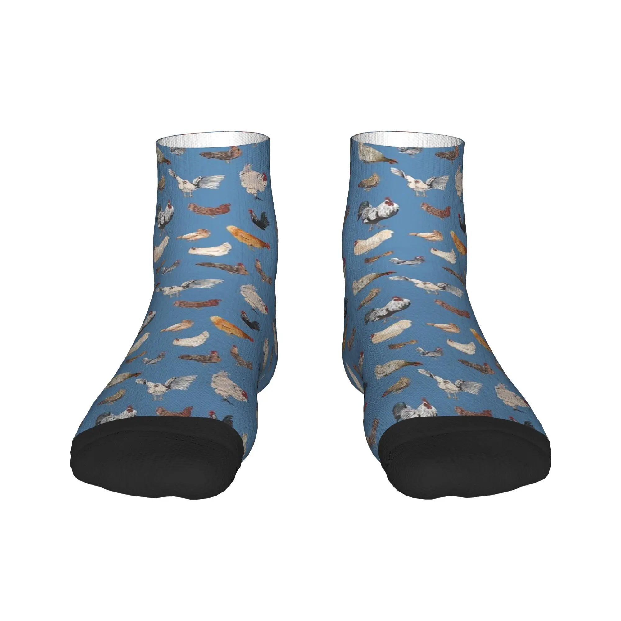 

Носки с принтом Chicken Happy, чулки высокого качества в стиле Харадзюку, всесезонные носки, аксессуары для мужчин и женщин, подарок на день рождения