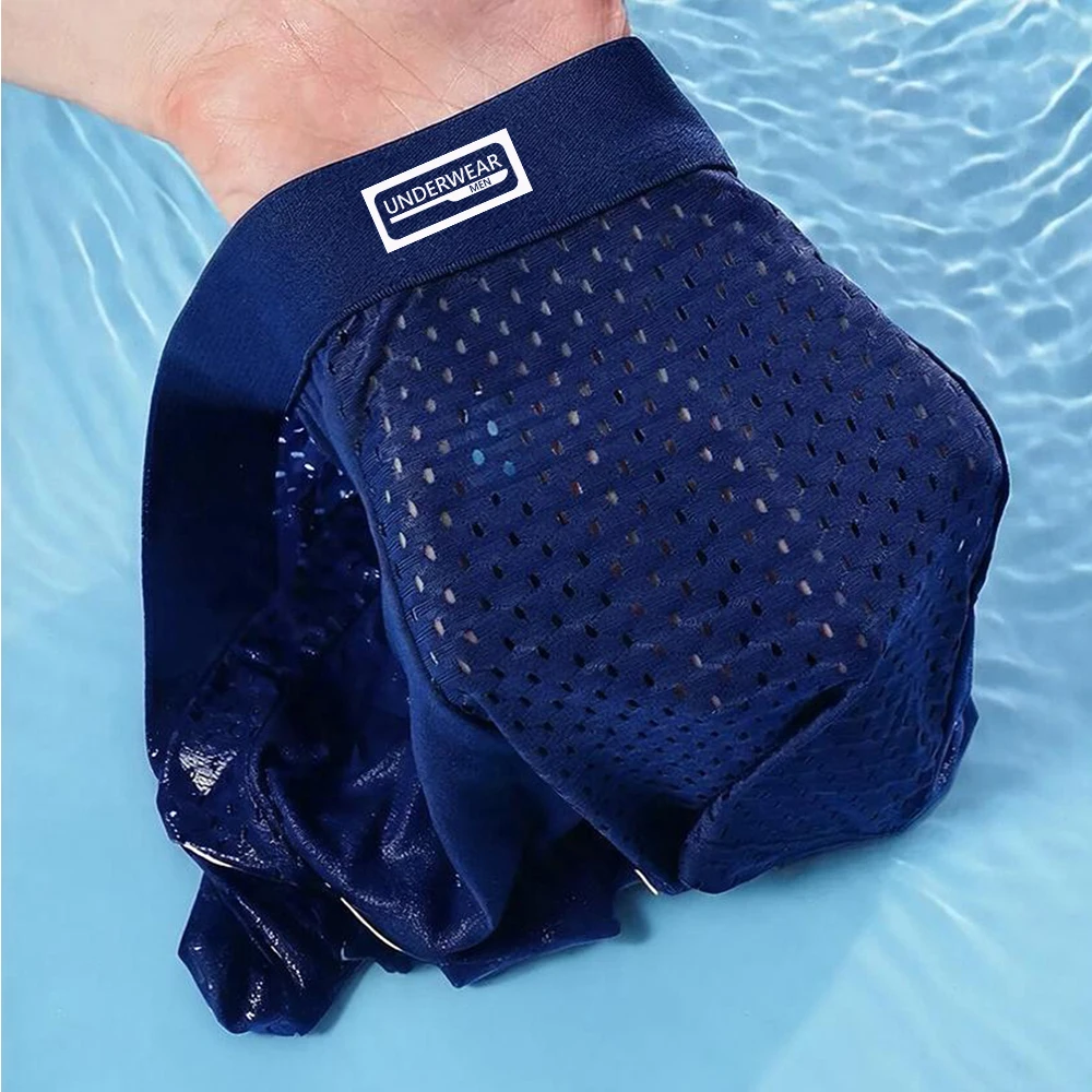 8 Stück Herren-Unterwäsche aus Bambusfaser, atmungsaktive Herren-Slips mit Mesh-Einsatz, U-förmige Herren-Unterhosen, für den täglichen Gebrauch, weiche Herren-Slips. – Detail 3