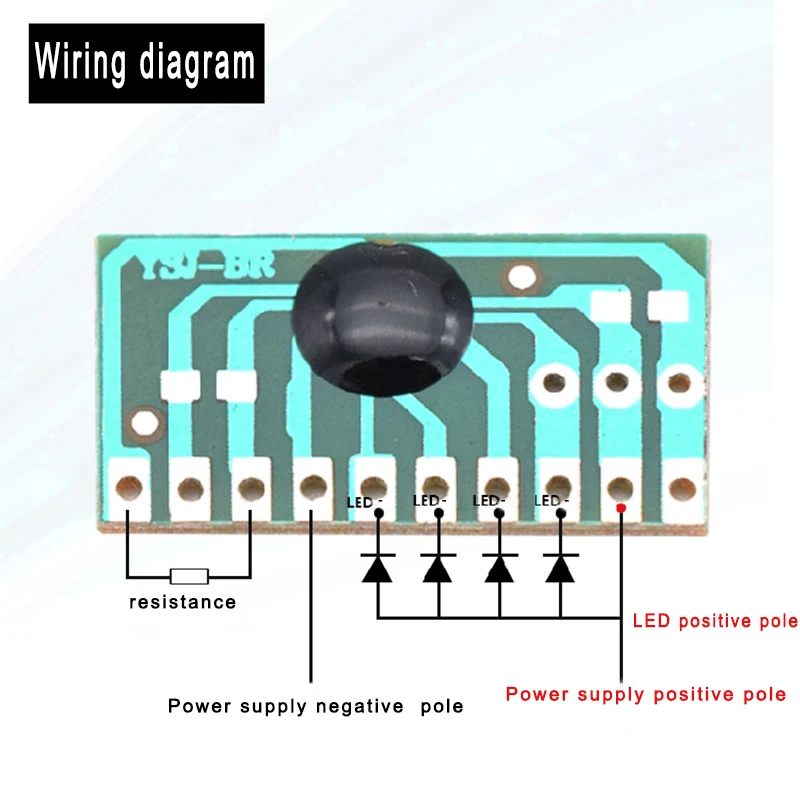 3V- 4.5V  4-way Fade Dimming IC Breathing Lamp Flashing Chip DIY Resistor Adjustable Slow Flash Control Board