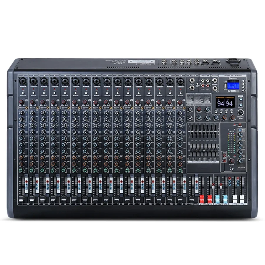 

Biner PG18 Built-in 7-Segment balanced adjustment 18 Channels Audio Mixer for Large Stage Performance professional audio mixer