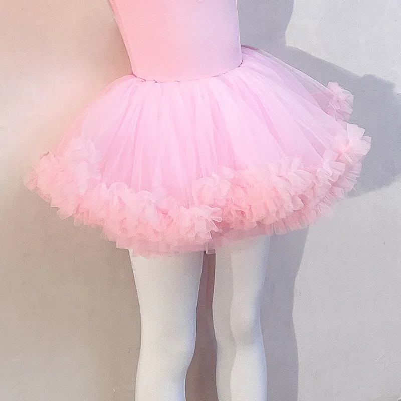 Cheap High Quality 4 Layers Kids Girls Children Dance Wear Soft Tulle Child Pink Lilac Ballet Skirt