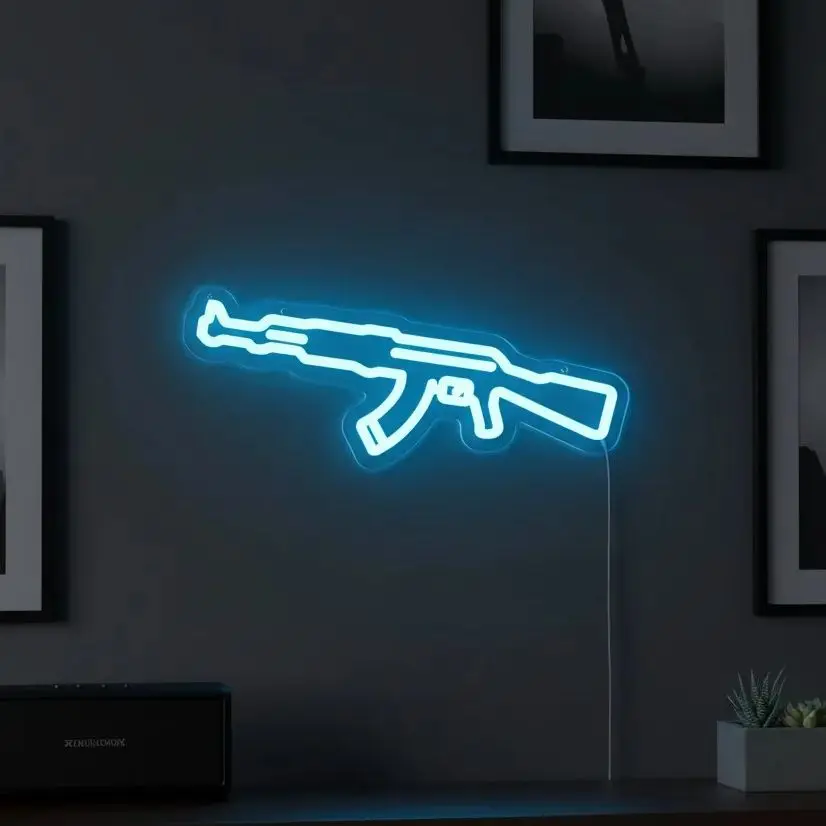 

Неоновая вывеска в форме AK — настенный декор для геймеров с питанием от USB, с выключателем, яркое освещение для киберспорта/вечеринок/игровой комнаты, настенное украшение