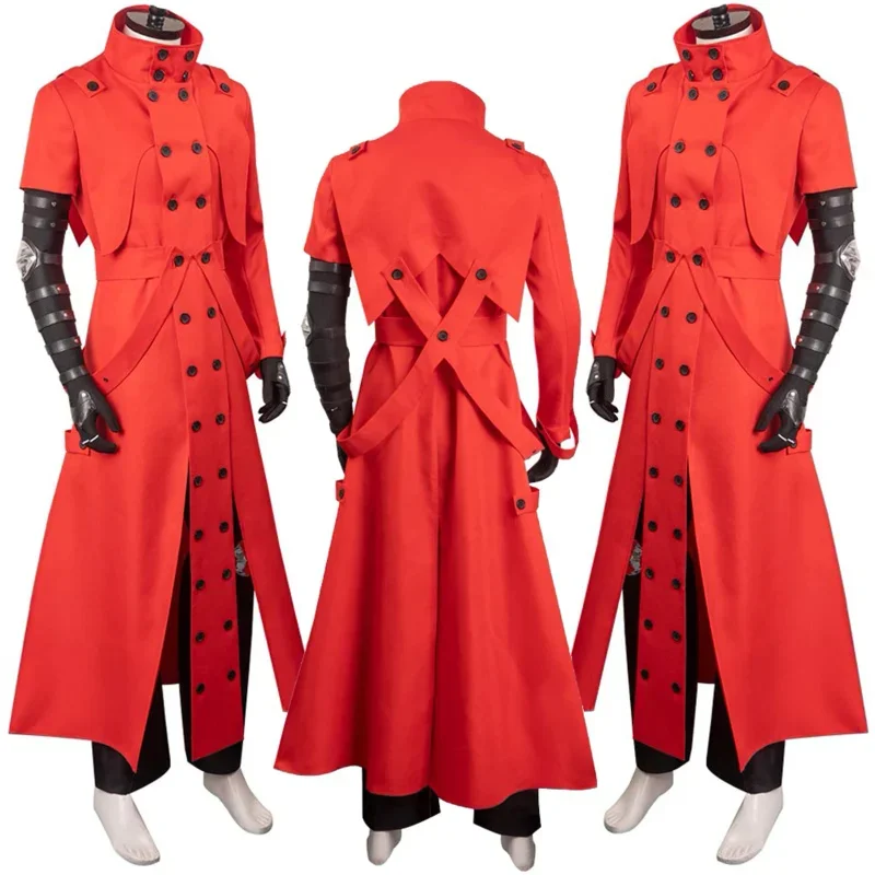 Anime TRIGUN Vash the Stampede Cosplay Costume Coat Jacket Pnats Set Halloween Carnival Party Men Role Disguise Clothes