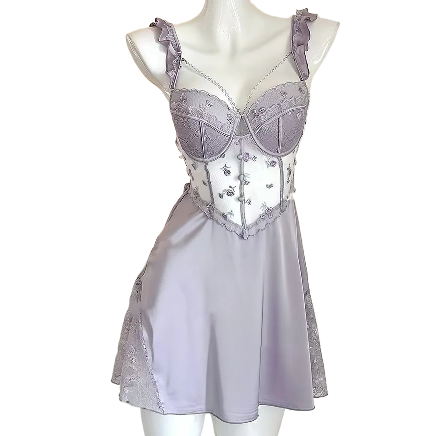 

Новый комплект для дома: пеньюар и ночная сорочка с кружевными вставками, сексуальная женская одежда для сна и отдыха, весна-лето, ночная сорочка на бретельках